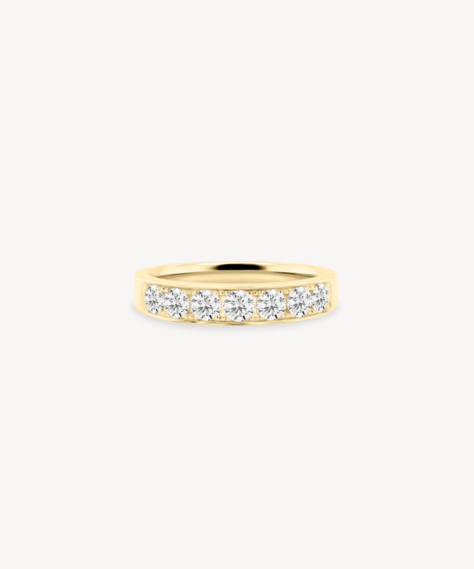 Round Cut Diamond Half Eternity Ring in Channel Setting