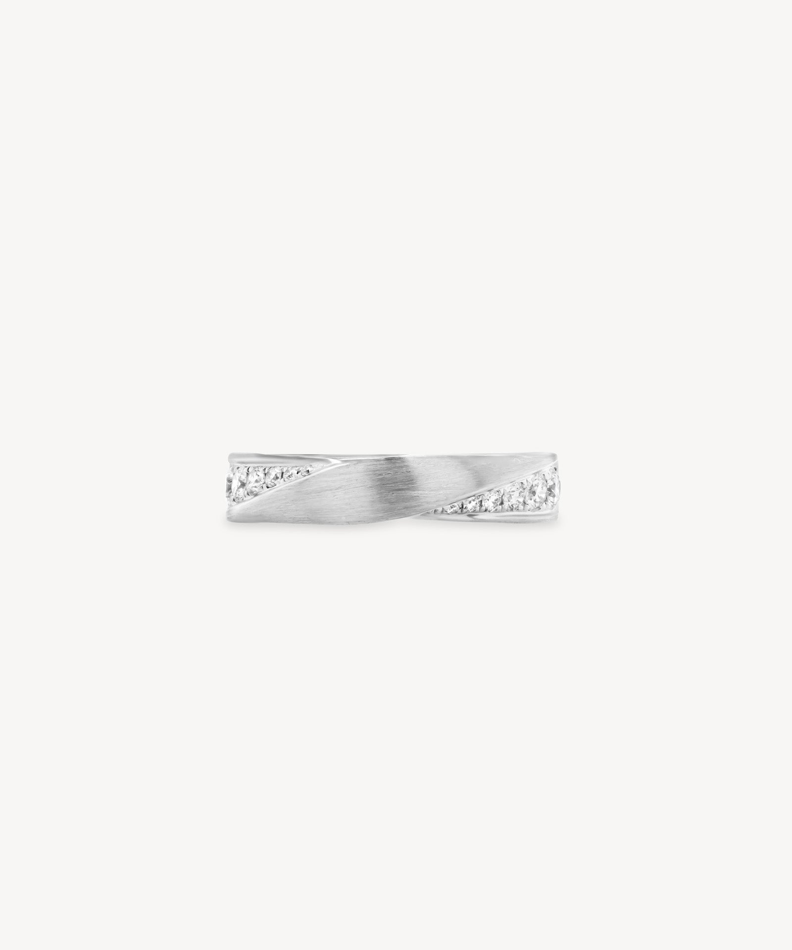 Twist Matte Gold Diamond Half Eternity Ring