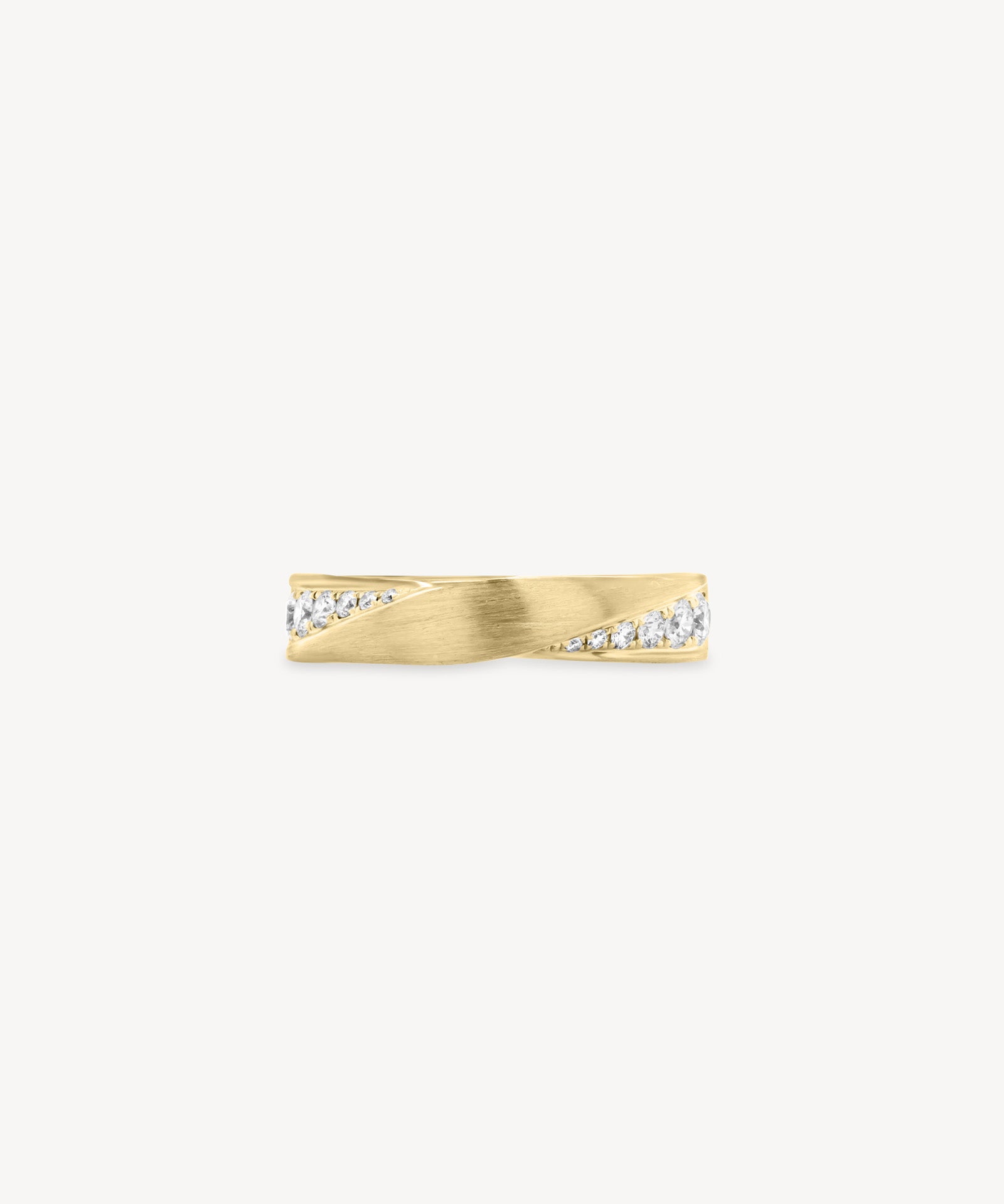 Twist Matte Gold Diamond Half Eternity Ring