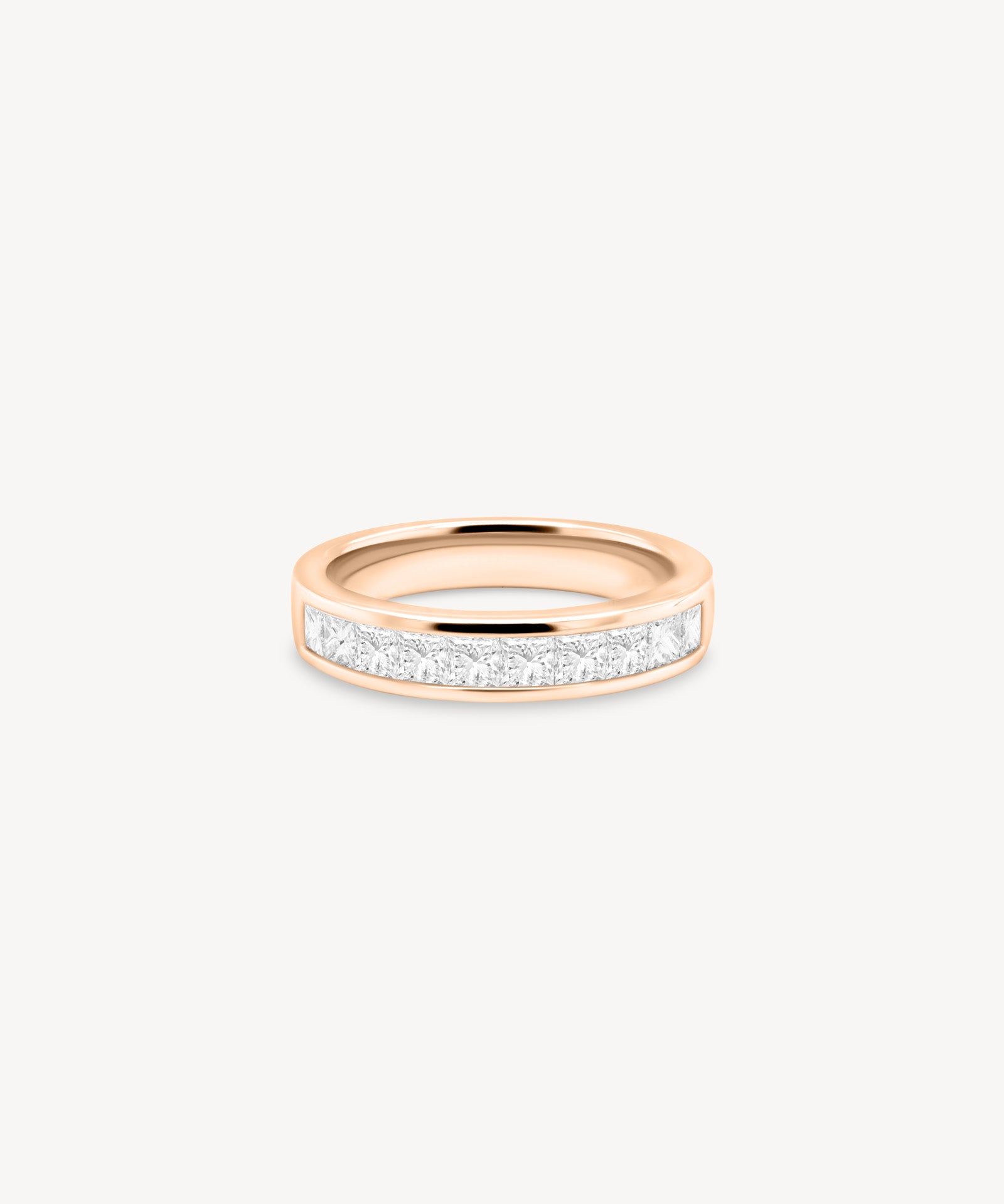Princess Cut Diamond Half Eternity Ring in Channel Setting