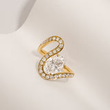 Oval Cut Diamond Wave Pavé Ring