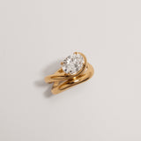 Oval Cut Diamond Wave Wrap Ring
