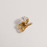 Oval Cut Diamond Wave Wrap Ring