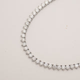20.00 CTW Round Cut Tennis Necklace in Scalloped Three-Prong Setting