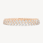 Round cut diamond vine tennis bracelet in rose gold
