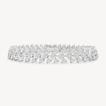 Round cut diamond vine tennis bracelet in white gold