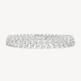 Round cut diamond vine tennis bracelet in white gold