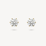 Round Cut Diamond Solitaire Six-Prong Stud Earrings
