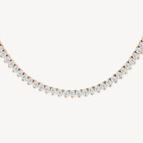 20.00 CTW Round Cut Tennis Necklace in Scalloped Three-Prong Setting