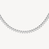 20.00 CTW Round Cut Tennis Necklace in Scalloped Three-Prong Setting