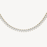 20.00 CTW Round Cut Tennis Necklace in Scalloped Three-Prong Setting
