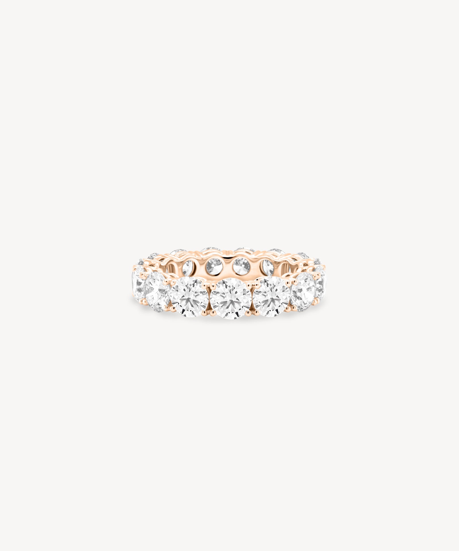 tinxx 18K rose gold lab grown diamond ring on a white background