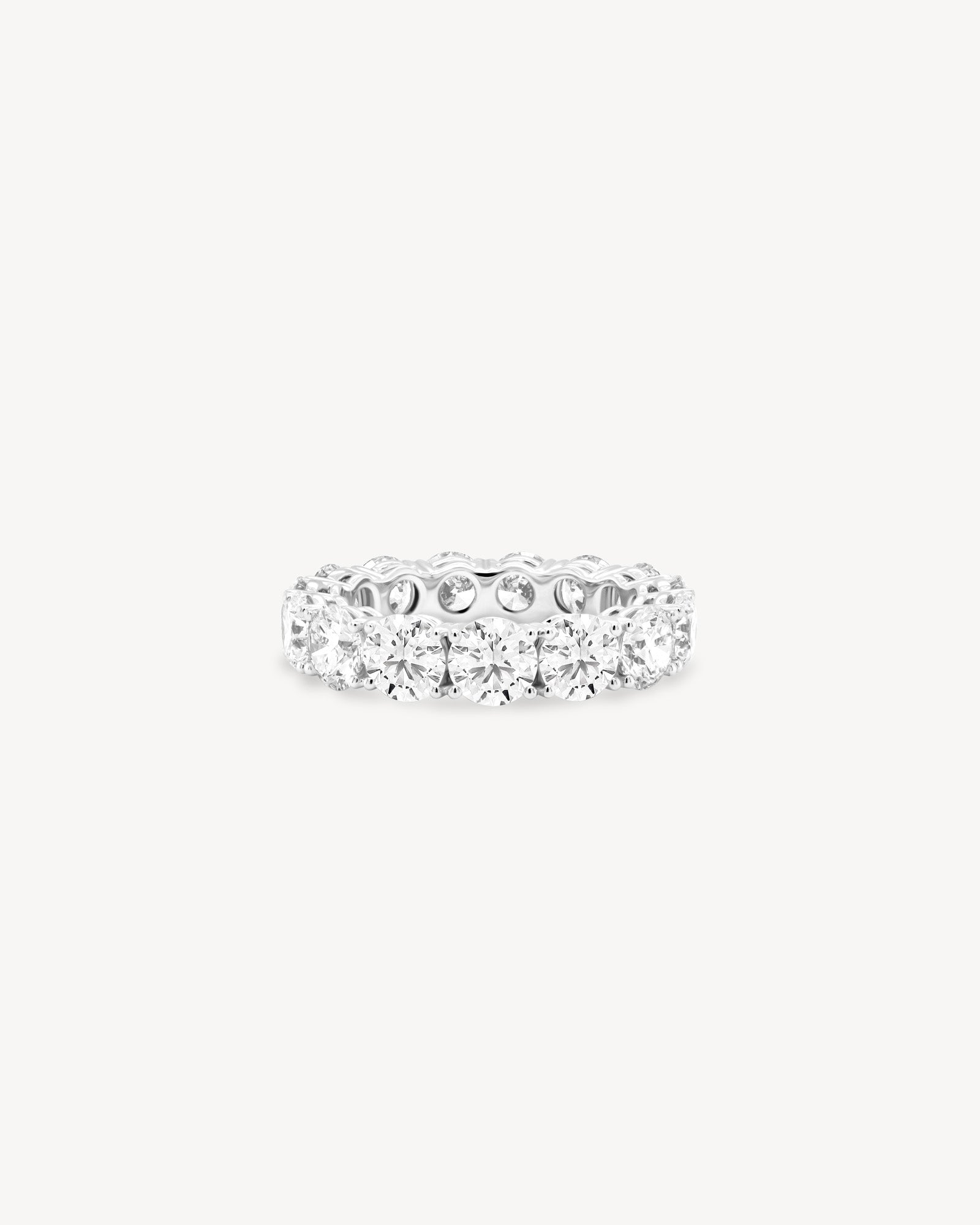 tinxx 18K white gold lab grown diamond ring on a white background