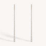 Graduated long drop lab grown diamond earrings in 18K rose gold from tinxx.