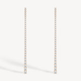 Graduated long drop lab grown diamond earrings in 18K rose gold from tinxx.