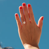 Round Cut Diamond Solitaire Ring in Six-Prong Setting with Hidden Halo