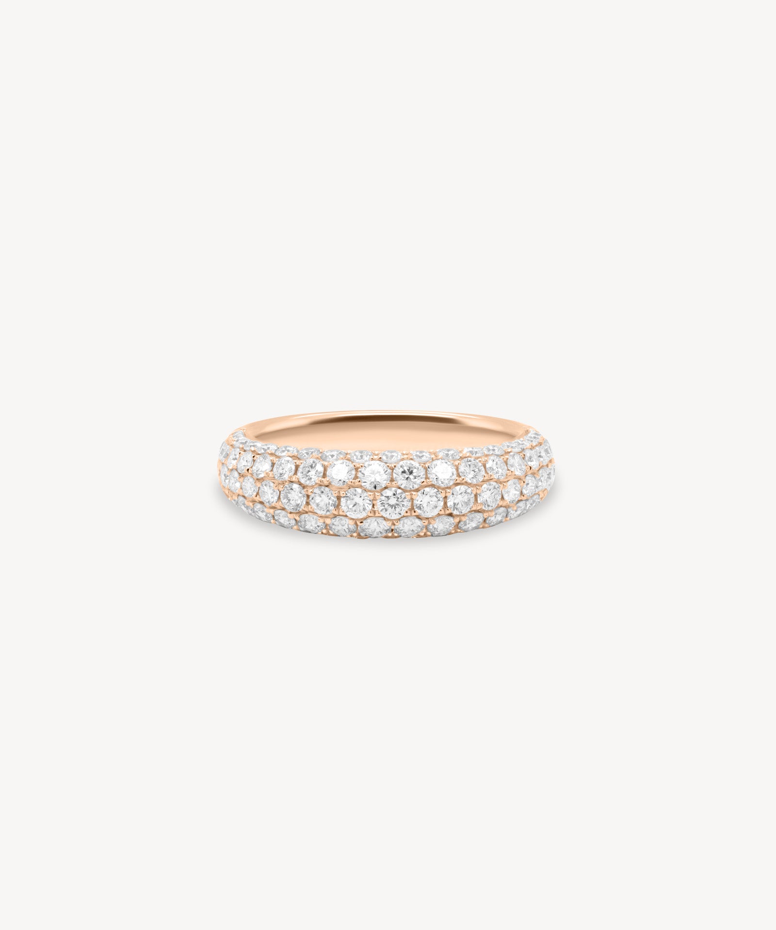 Micro pavé dome lab grown diamond half eternity ring in 18K rose gold from tinxx.