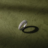 Micro pavé dome lab grown diamond half eternity ring in 18K white gold from tinxx.