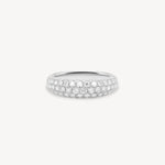 Micro pavé dome lab grown diamond half eternity ring in 18K white gold from tinxx.