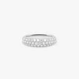 Micro pavé dome lab grown diamond half eternity ring in 18K white gold from tinxx.