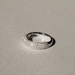 Micro pavé dome lab grown diamond half eternity ring in 18K white gold from tinxx.