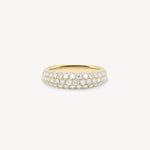 Micro pavé dome lab grown diamond half eternity ring in 18K yellow gold from tinxx.