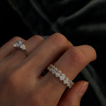 Oval cut lab grown diamond eternity ring in 18K yellow gold from tinxx.