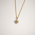 XO diamond pendant in yellow gold